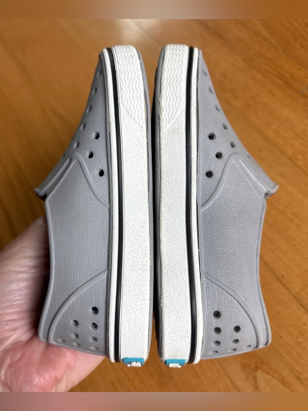 Native Miles Shoes Toddler Grey White Slip-On Unisex Gray Boys Water Size C7 7